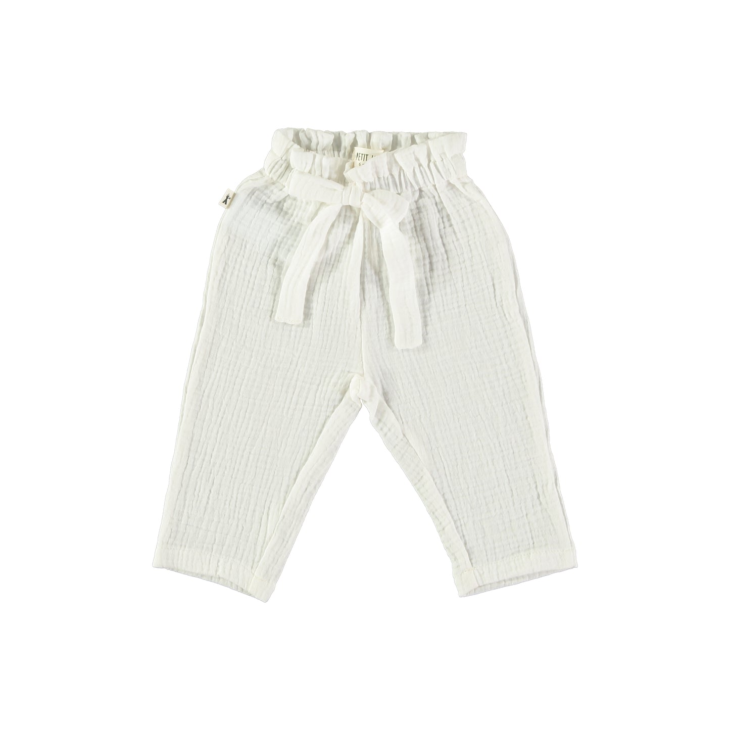 Muslin Gauze Pants Tie Waist || White