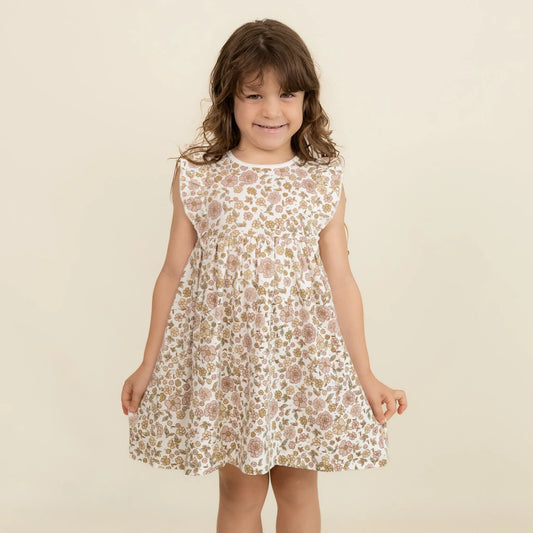 Organic Flutter Dress || Summer Garden