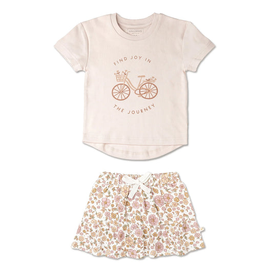 Organic Graphic Tee & Skort Set || Summer Garden
