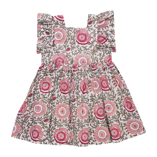 Girls Elsie Dress Pink Lisbon Floral