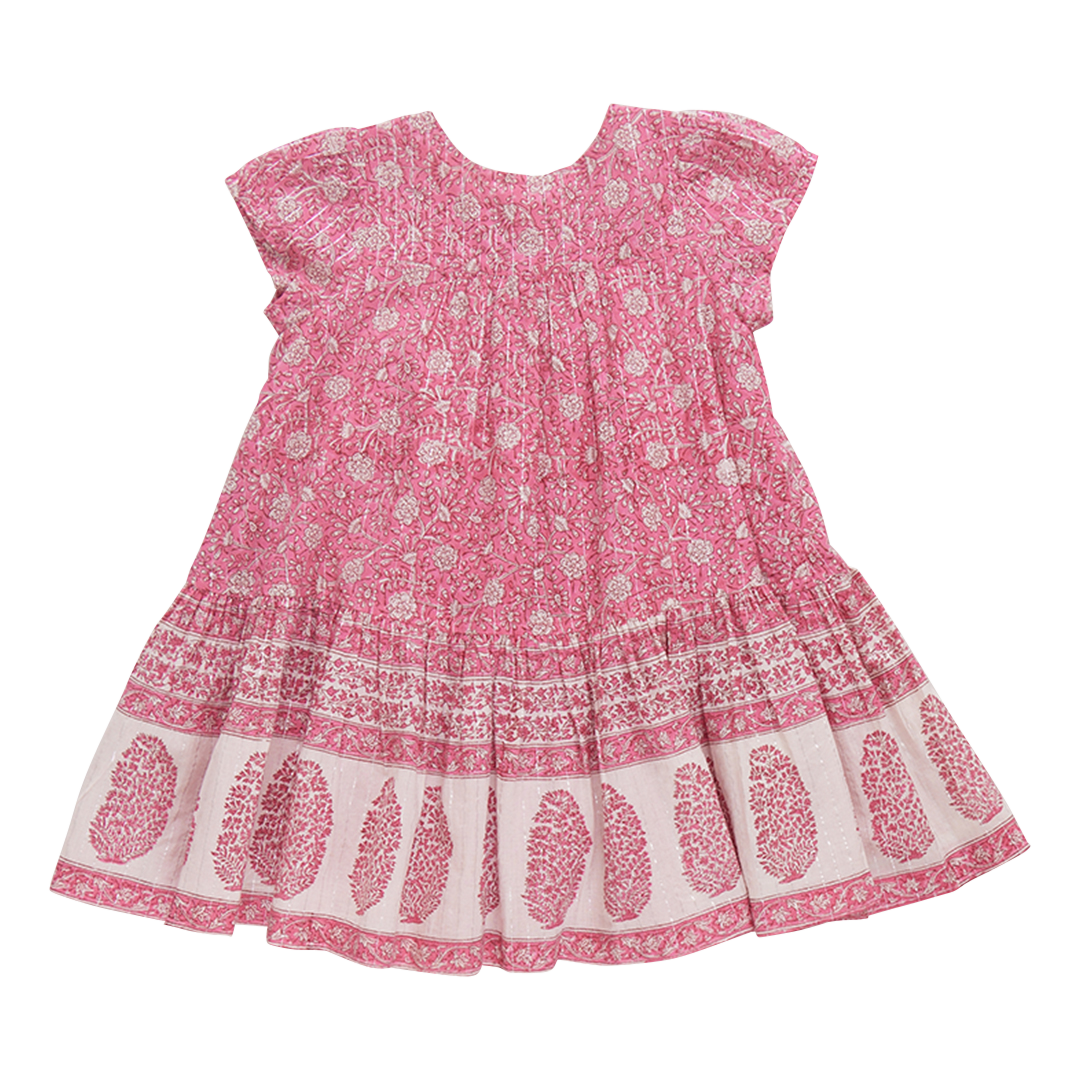 Girls Adele Dress Hot Pink Garden Floral