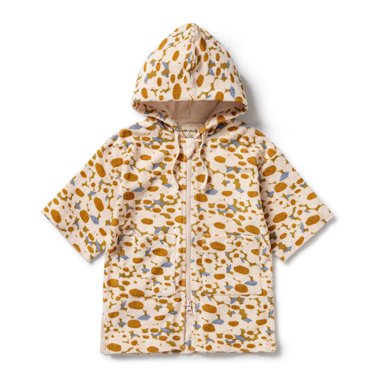 Flower Burst Organic Terry Hooded Swimsuit Cover-up