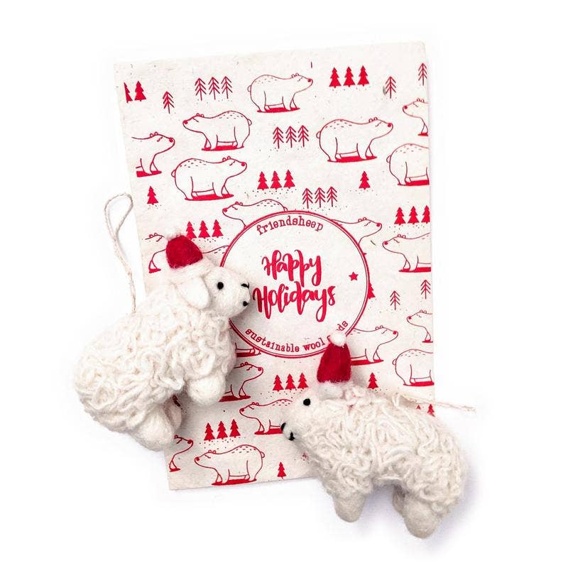 Santa's Sheep Eco Ornaments/Fresheners- Set of 2