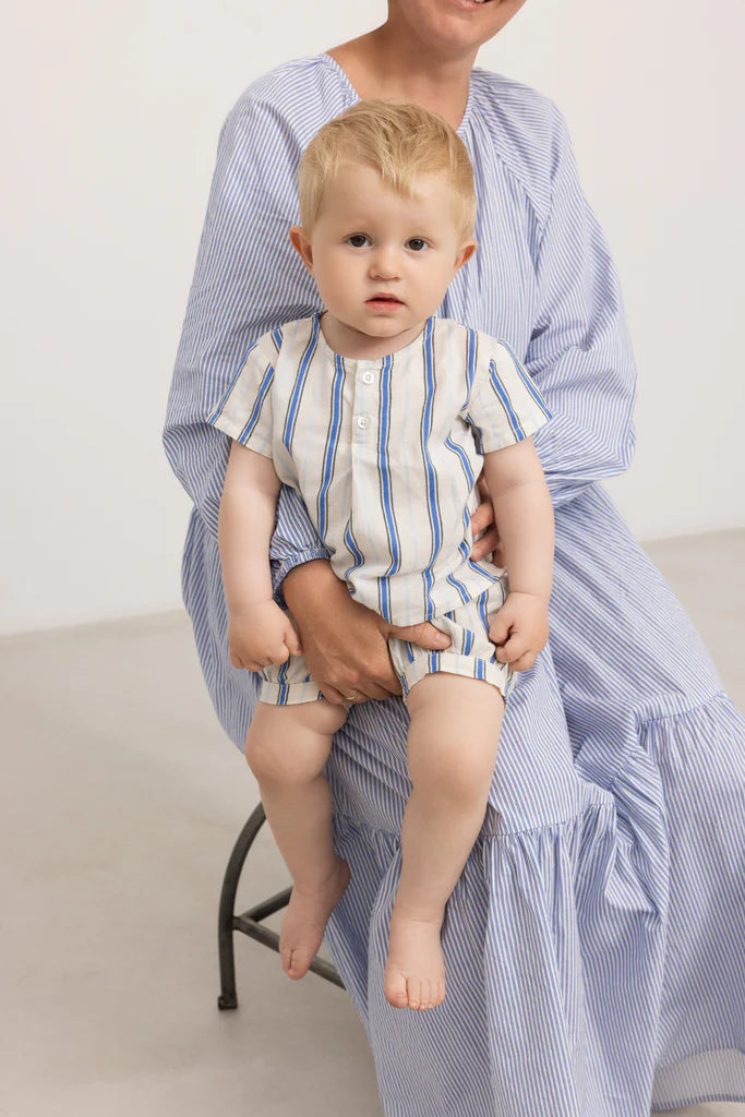 Tero T-shirt & Pablo Bloomers || Chambray Stripe
