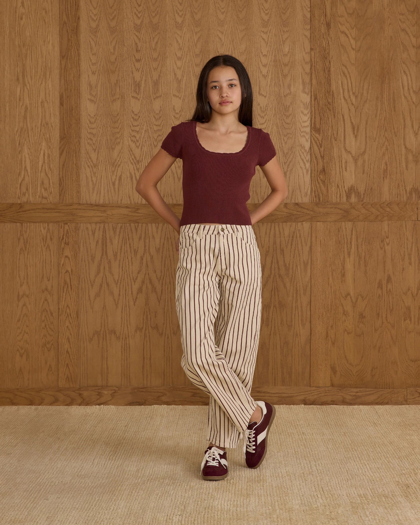 Scallop Tee || Burgundy