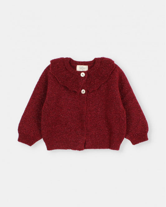 BB Lurex Cardigan || Red