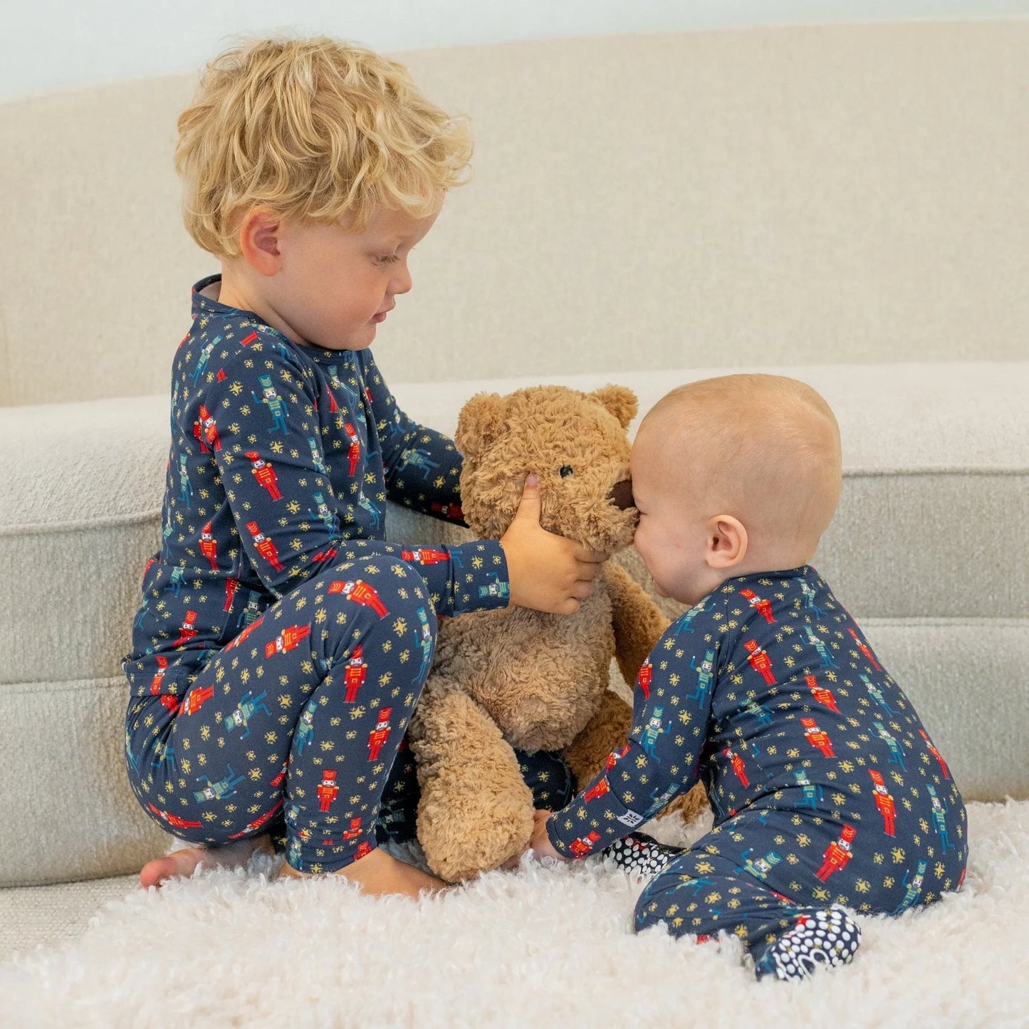 Bamboo Big Kid Pajama Nutcracker Navy