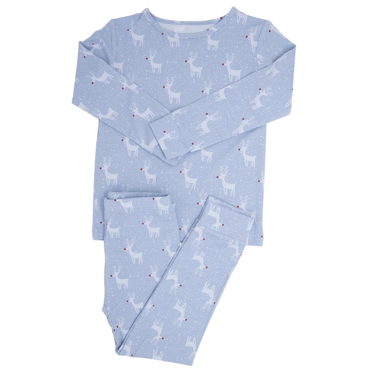 BAMBOO BIG KID PAJAMA RUDOLPH BLUE