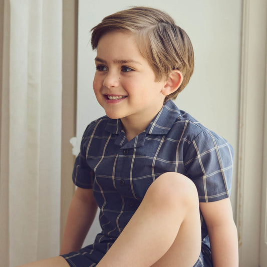 Big Kids Check Shirt and Short Set