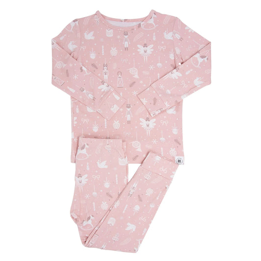 BAMBOO BIG KIDS PAJAMA NUTCRACKER PINK