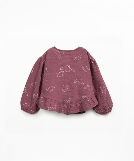 Bird Print Skort & Shirt Set