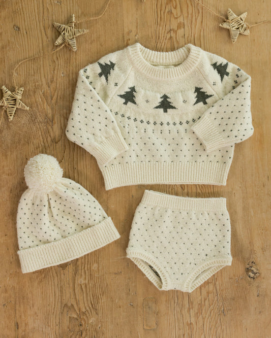 Fair Isle Sweater & Bloomer Set || Trees