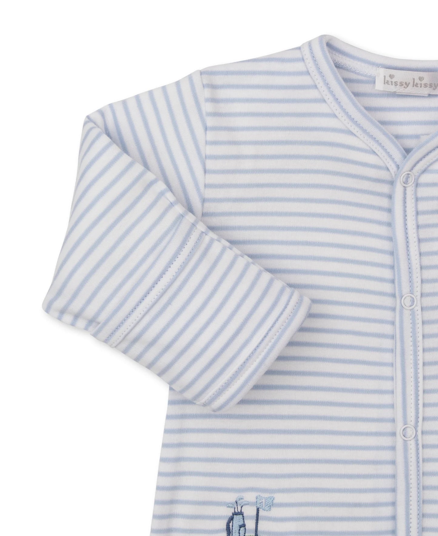 Zip Footie Pink Stripe and Bib Set  || Fairway Foursome