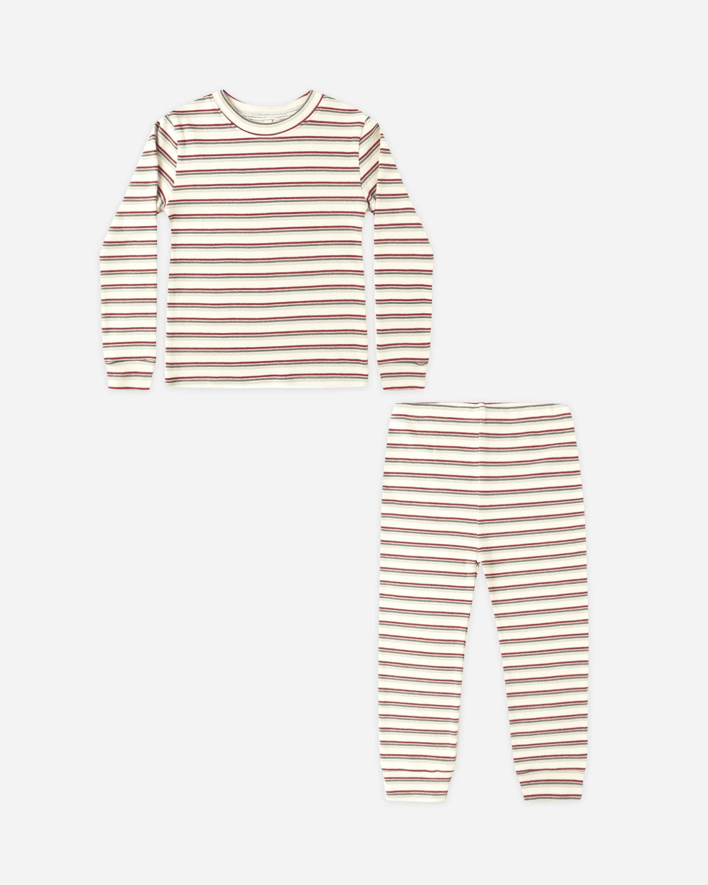 Organic Long Sleeve Pajama Set || Holiday Stripe