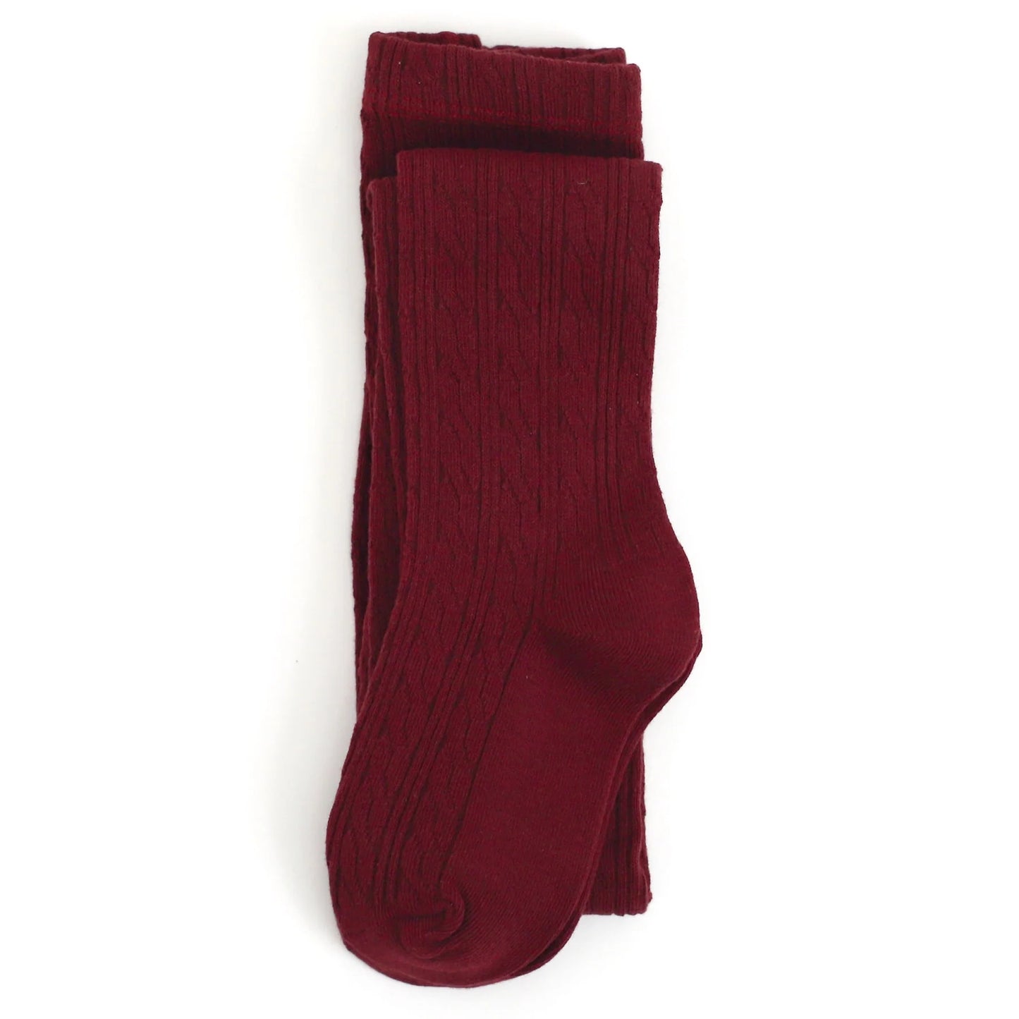 CABLE KNIT TIGHTS BURGUNDY