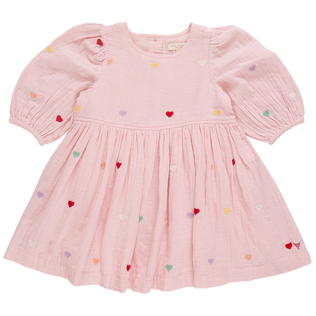 Girls Brooke Dress Candy Heart Embroidery