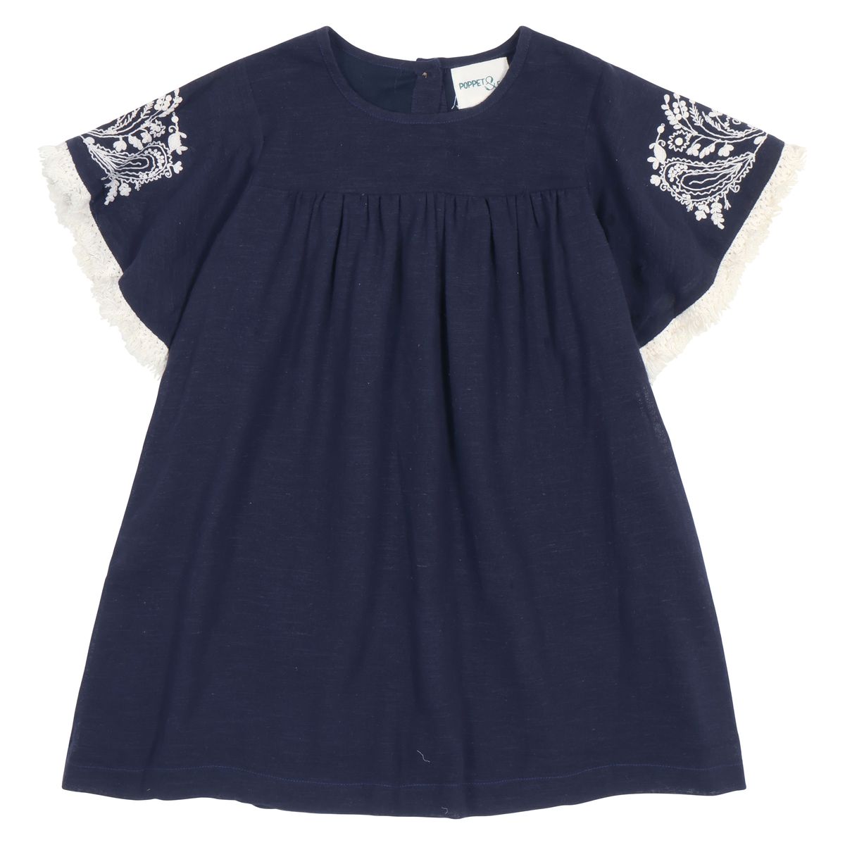 Cascade Sleeve Dress || Navy