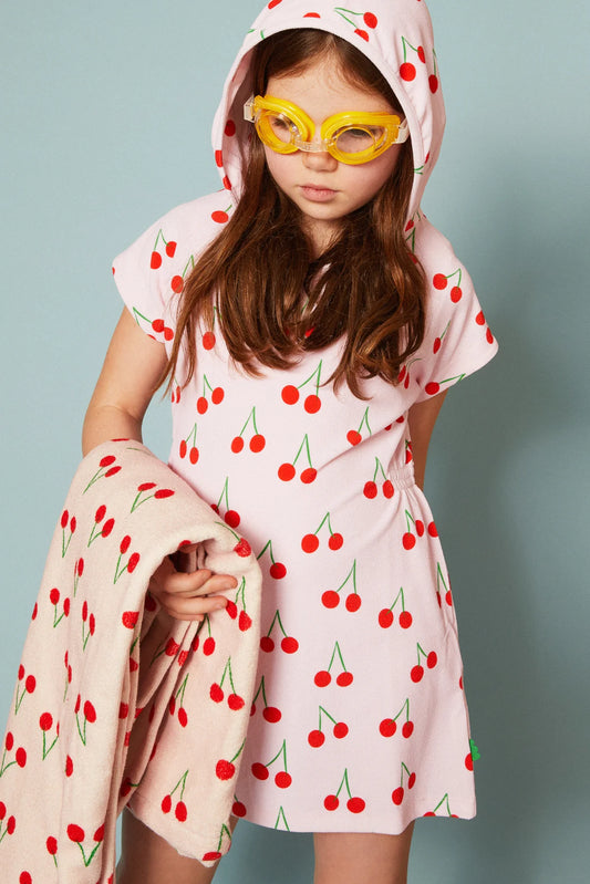Girls Terrycloth Swim Cover-up || Cherry