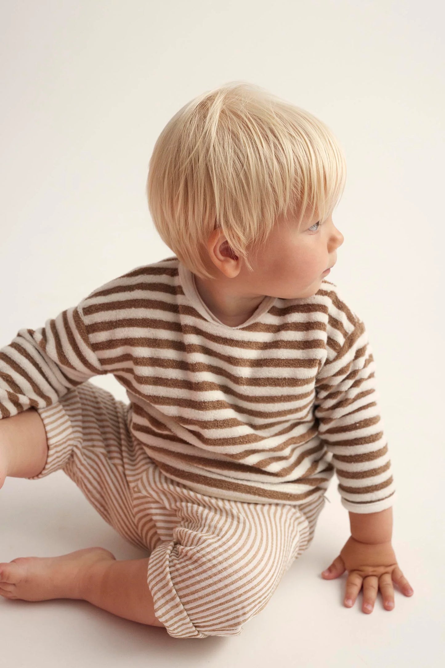 Organic Striped Toweling Baby Sweatshirt