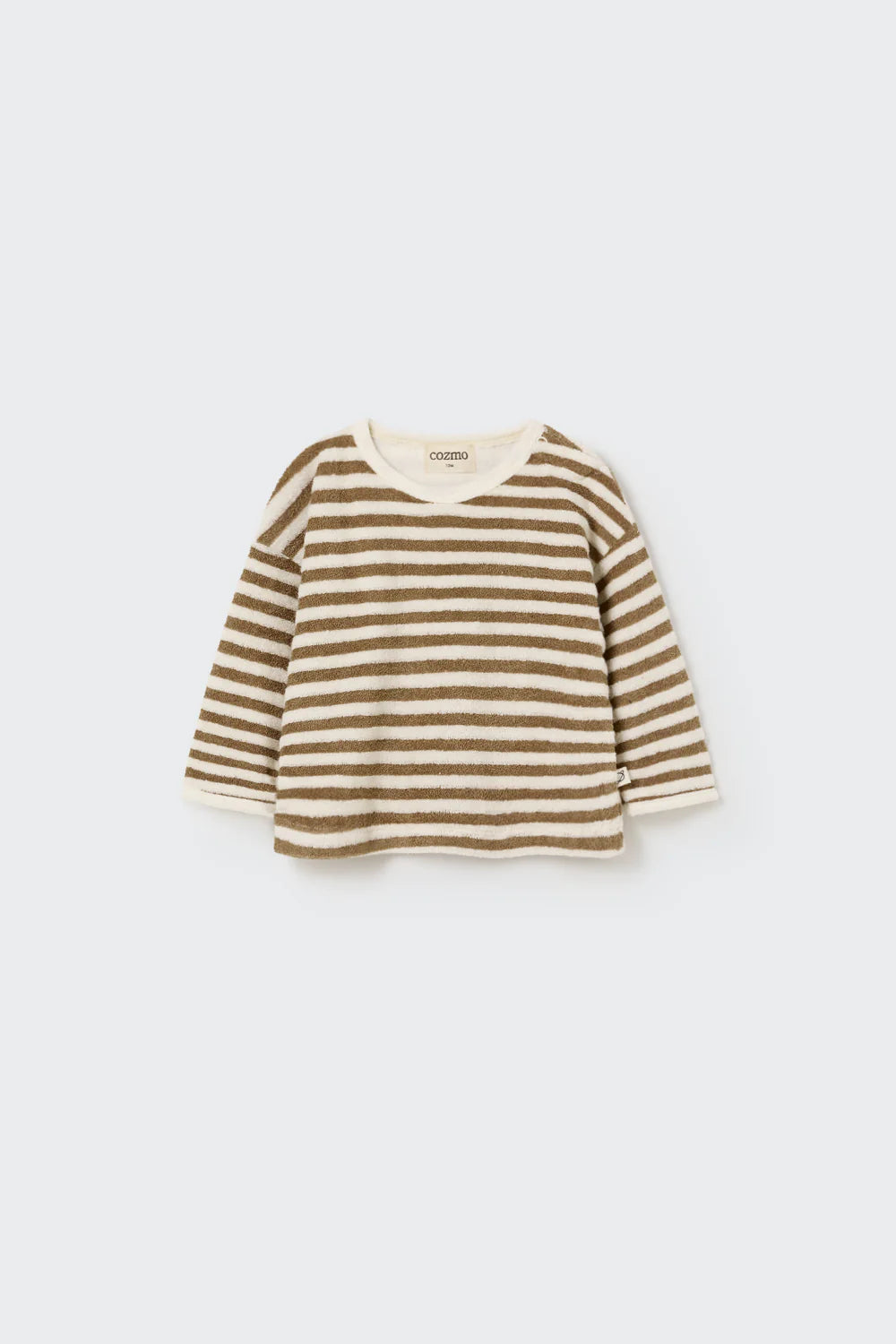 Organic Striped Toweling Baby Sweatshirt
