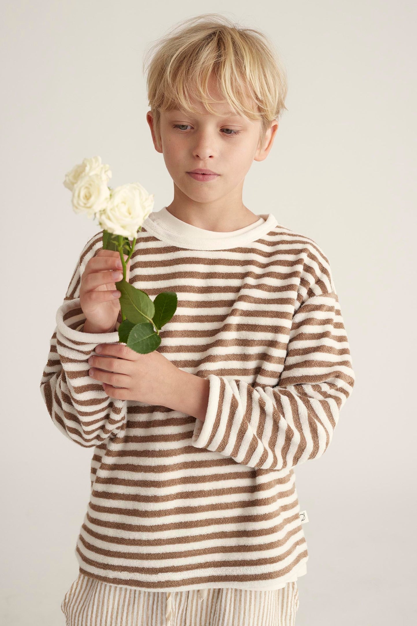 Organic Striped Toweling Sweatshirt