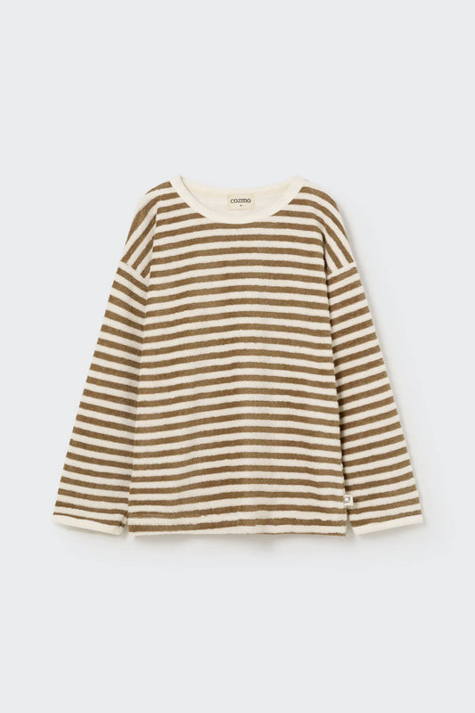 Organic Striped Toweling Sweatshirt