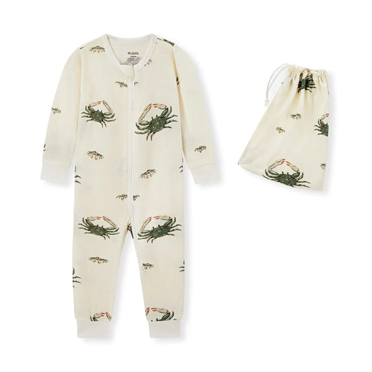 BAMBOO ZIP PJ COASTAL CRAB