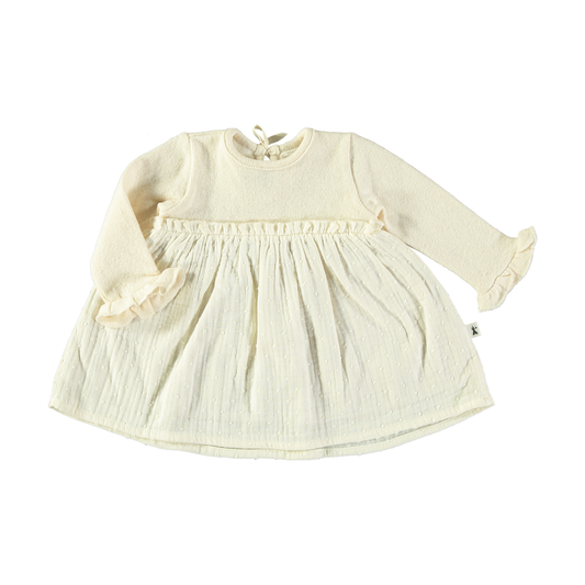 Petit Indi Cream Knit & Muslin Dress