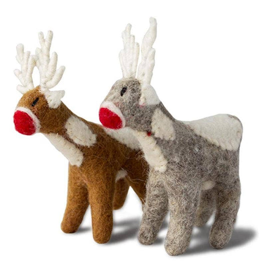Santa’s Reindeer Eco Ornaments - Set of 2