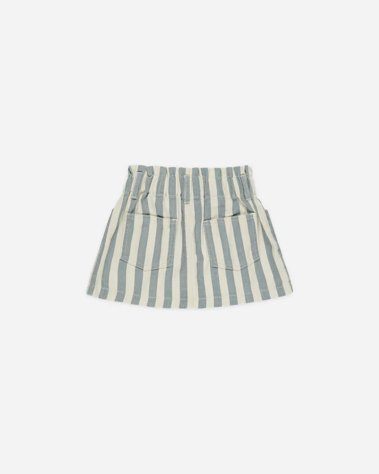 Pointelle Tee & Denim Mini Skirt Set || Ocean