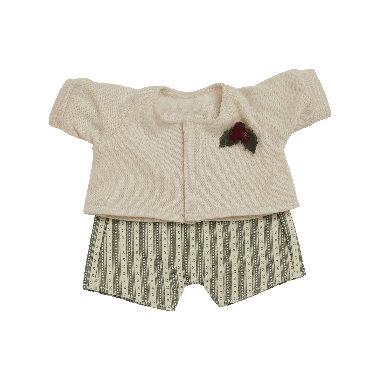 DINKUM DOLL CARDIGAN AND ROMPER HOLIDAY SET CREAM