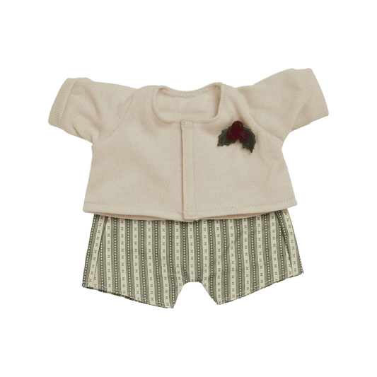 DINKUM DOLL CARDIGAN AND ROMPER HOLIDAY SET CREAM