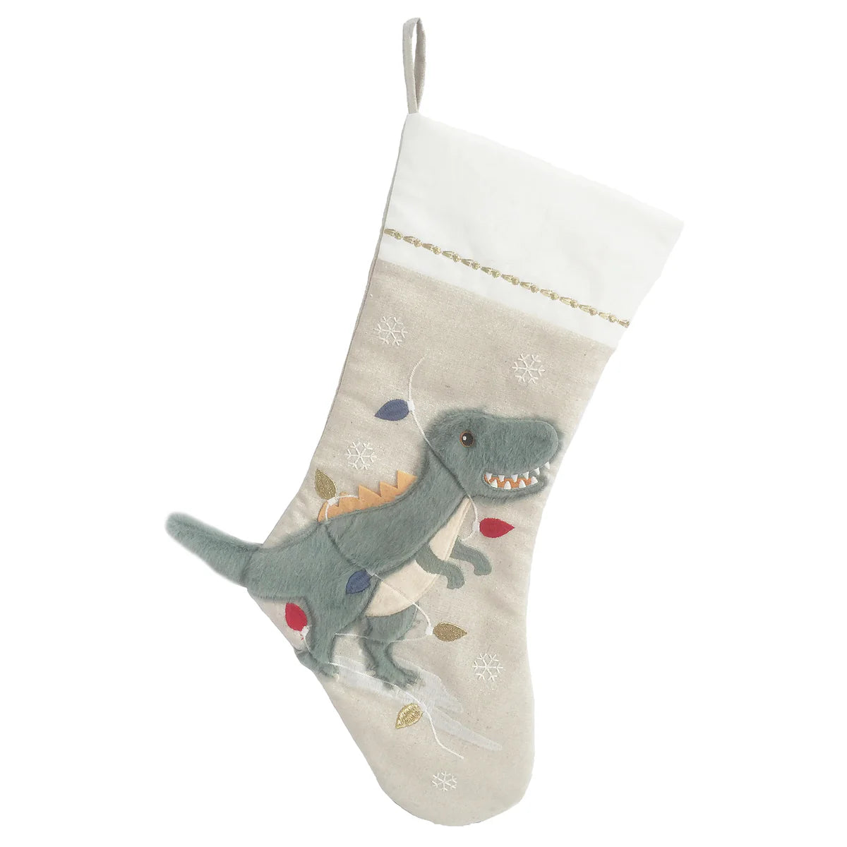 FESTIVE DINO STOCKING