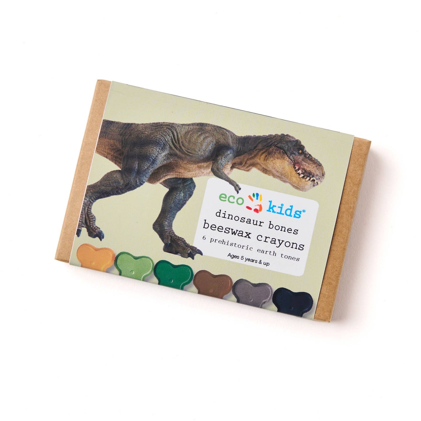 Beeswax crayons - dinosaur bone - case