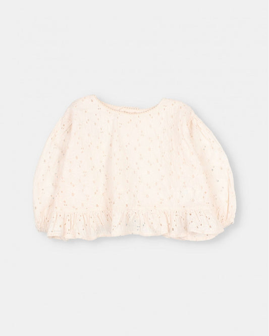 Embroidered Blouse + Pant Set || Peach Pink