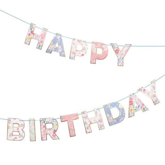 English Garden Birthday Banner