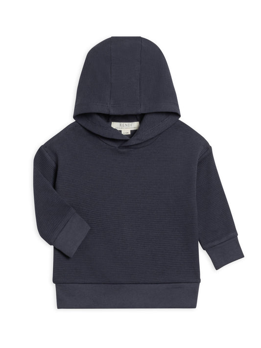 Cooper Waffle Knit Pullover - Navy