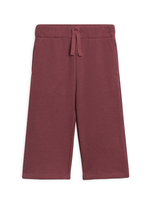 Clove Waffle Knit Straight Leg Pant - Mulberry