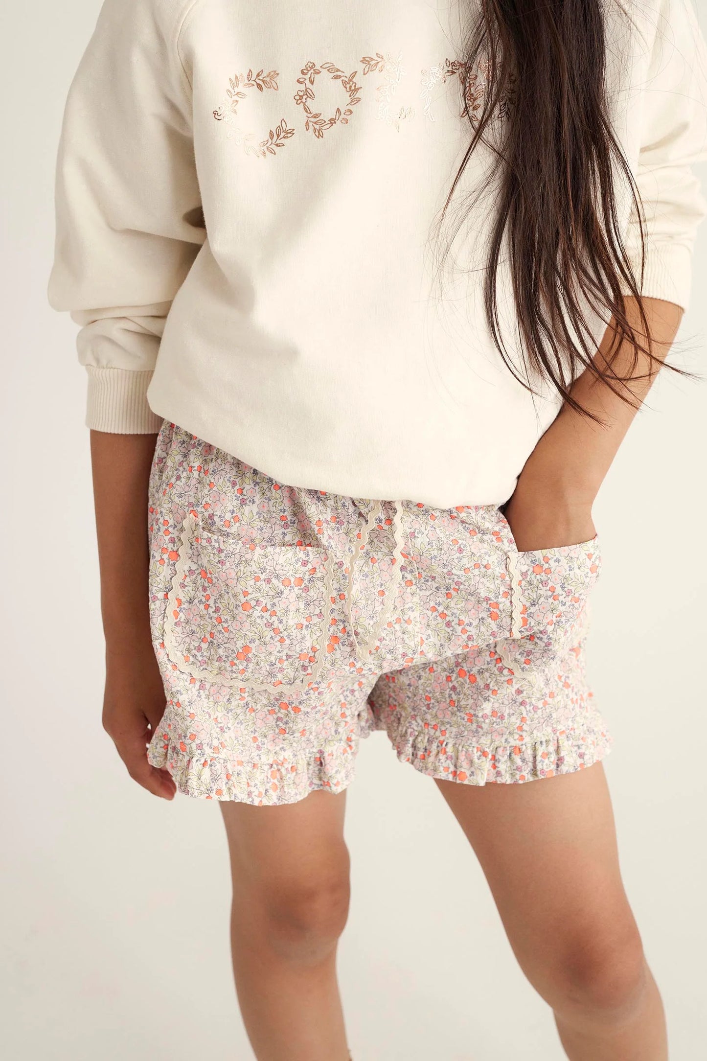 Organic Floral Blouse and Shorts Set