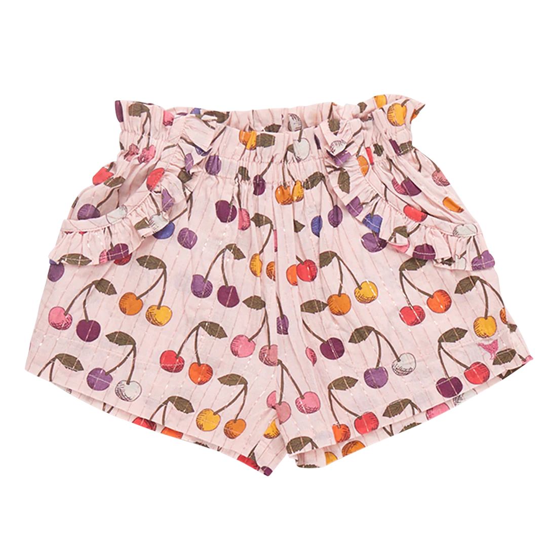 Girls Ruffle Theodore Short - Cloud Pink Cherry