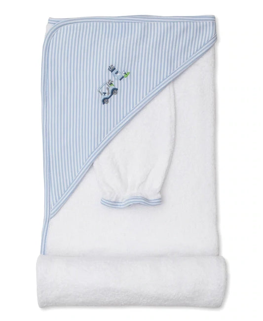 Hooded Towel & Mitt Set Golf Club Blue