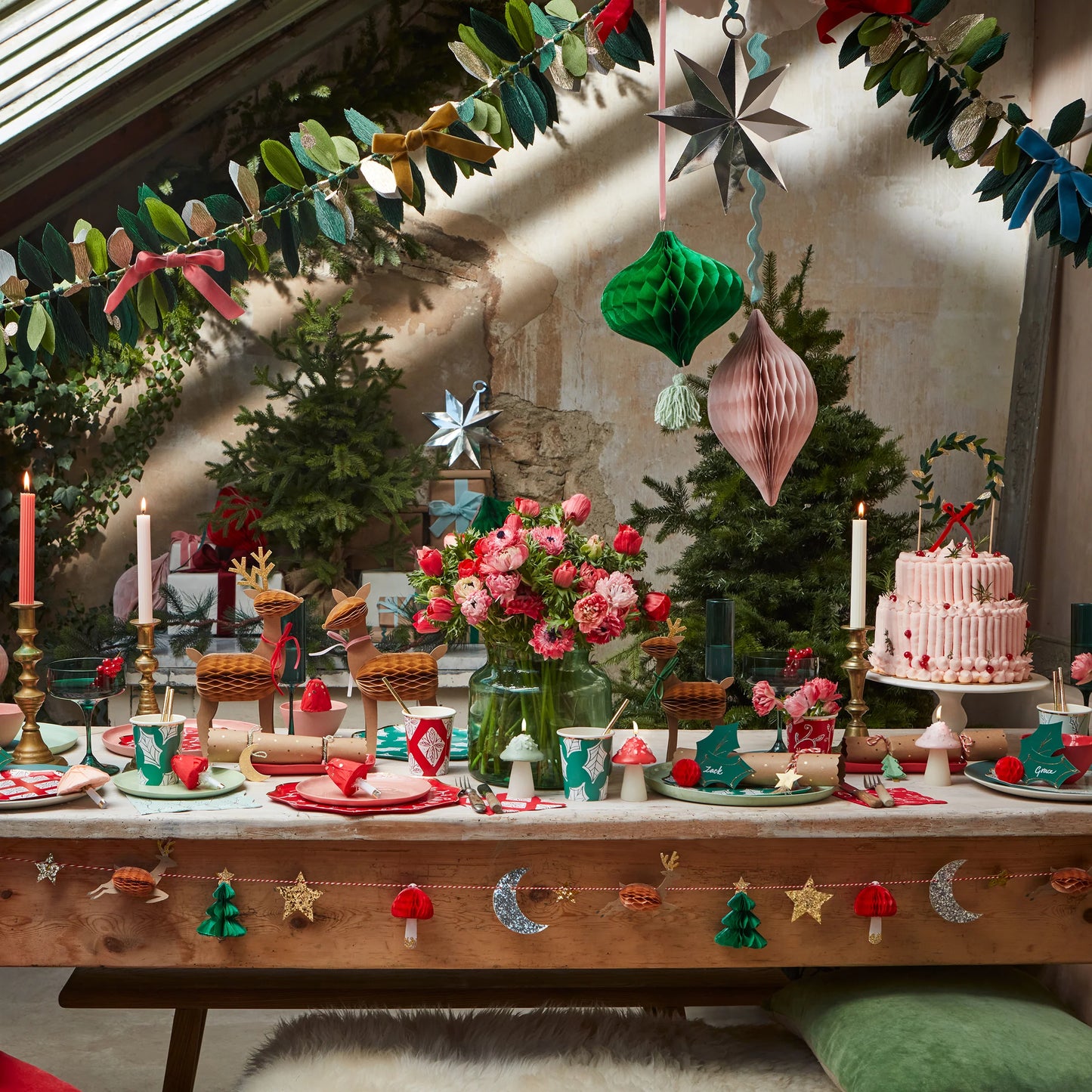 Large Paper Hanging Decorations (x6)