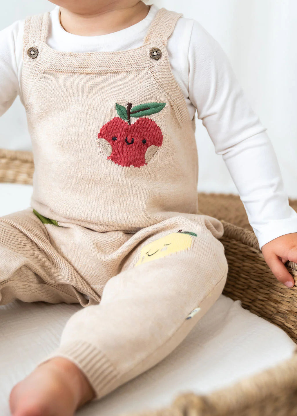 Happy Fruits Embroidered Baby Overall Set