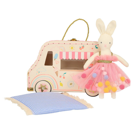 ICE CREAM VAN BUNNY MINI SUITCASE DOLL