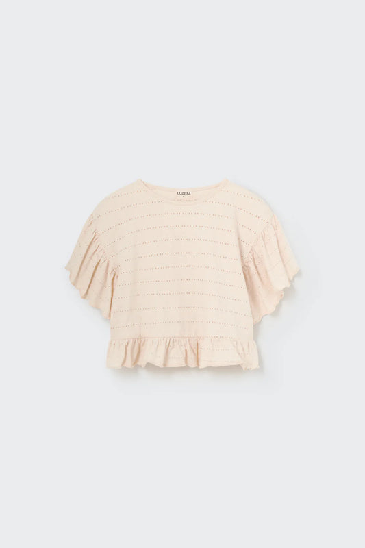 Embellished Jacquard T-Shirt || Ivory