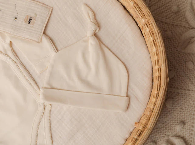 Receiving Blanket with Crochet Trim & Hat Set || Pearl