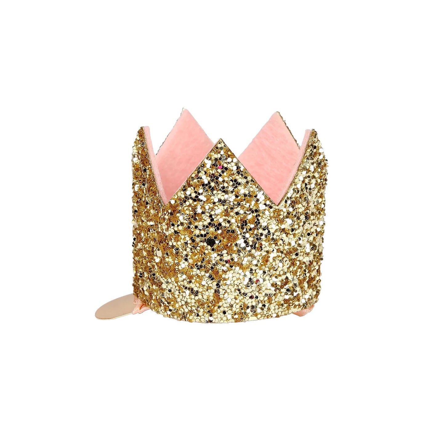 Mini Gold Glitter Crown Clip