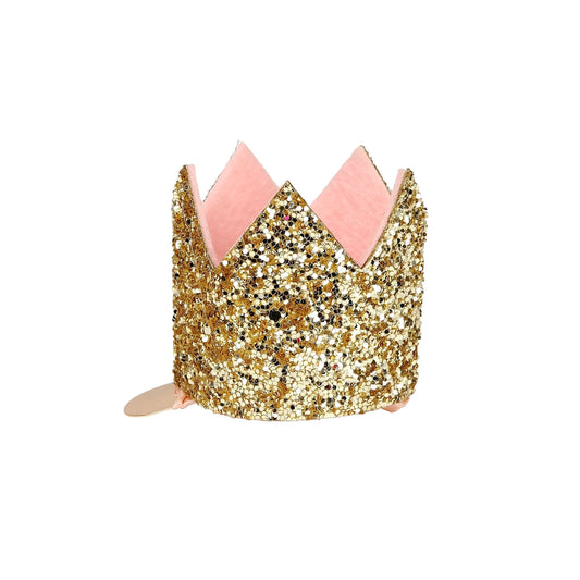 Mini Gold Glitter Crown Clip