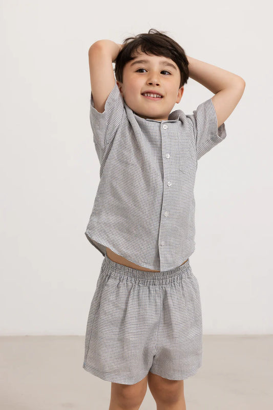 Take Shirt & Pina Short Set || Mini Check