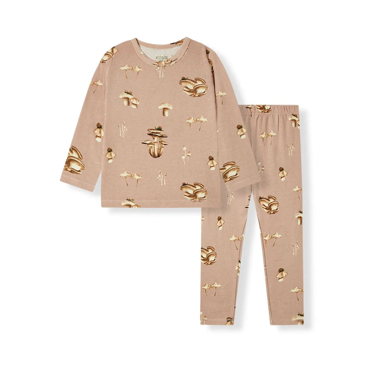 ORGANIC COTTON LONG SLEEVE PJ SET MUSHRROM